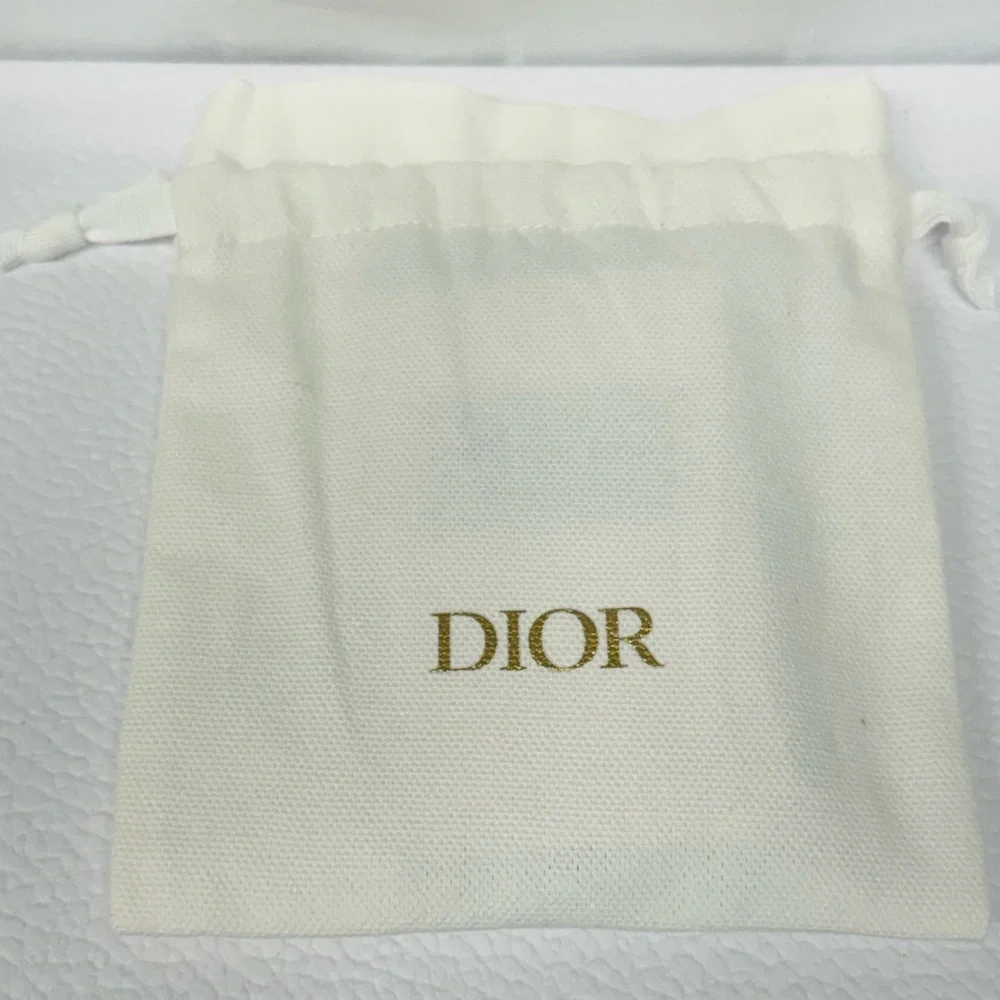 Dior White Drawstring Pouch